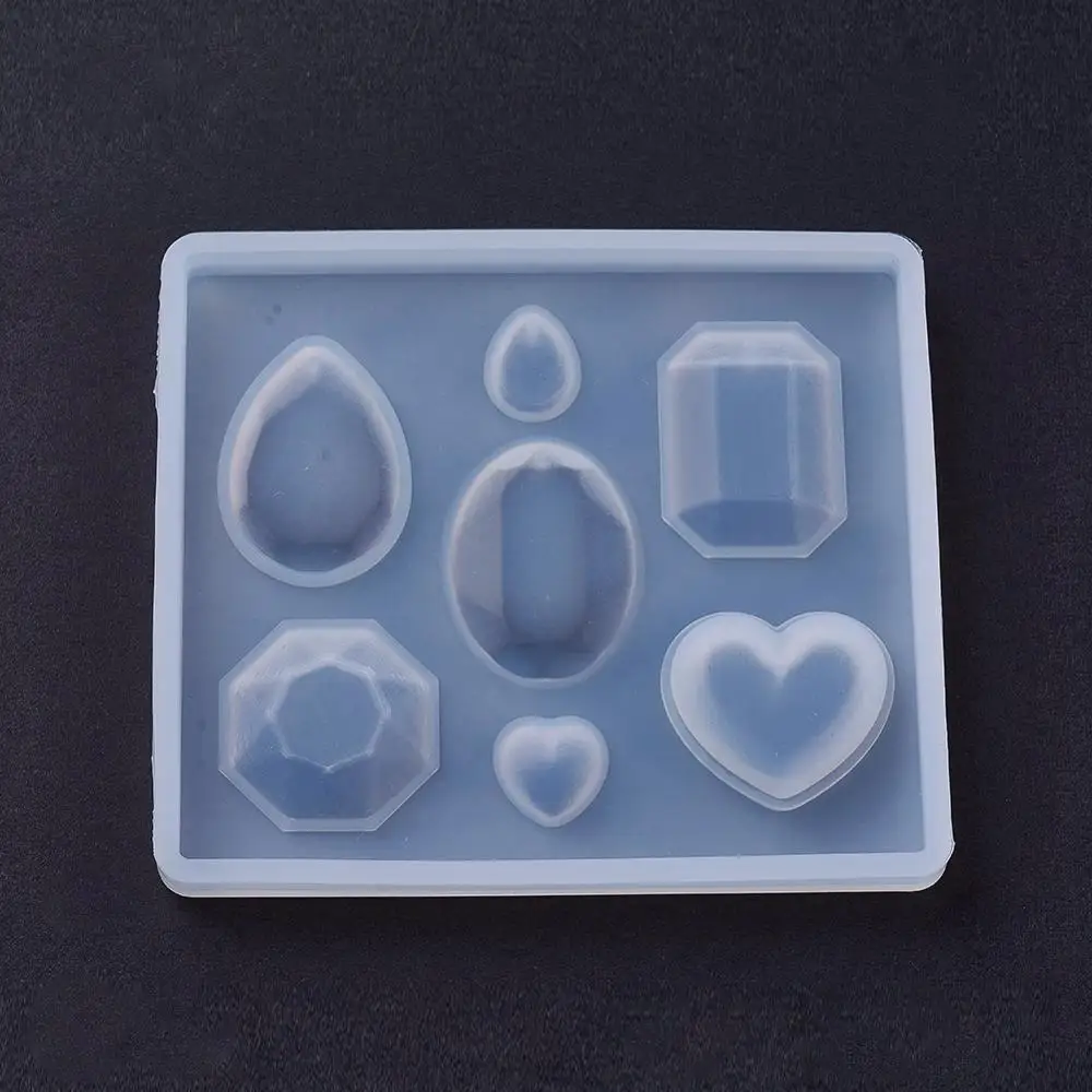 Liquid Resin Silicone Mold DIY Craft Epoxy Resin for Jewelry Making Necklace Pendant Heart Oval Drop Octagon Clear Casting Molds