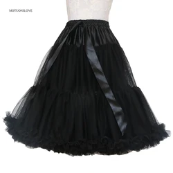 Lolita sottoveste donna sottogonna corta Rockabilly Ruffle Tulle nero bianco rosso Stock Puffy Tutu gonna Cosplay abito da Cocktail
