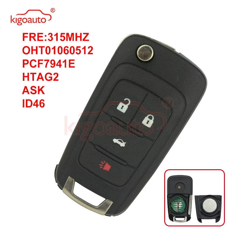 

Kigoauto откидной дистанционный ключ 4 кнопки 315 МГц Ask PCF7941e Id46 для Chevrolet Malibu Sonic Orlando Oht01060512
