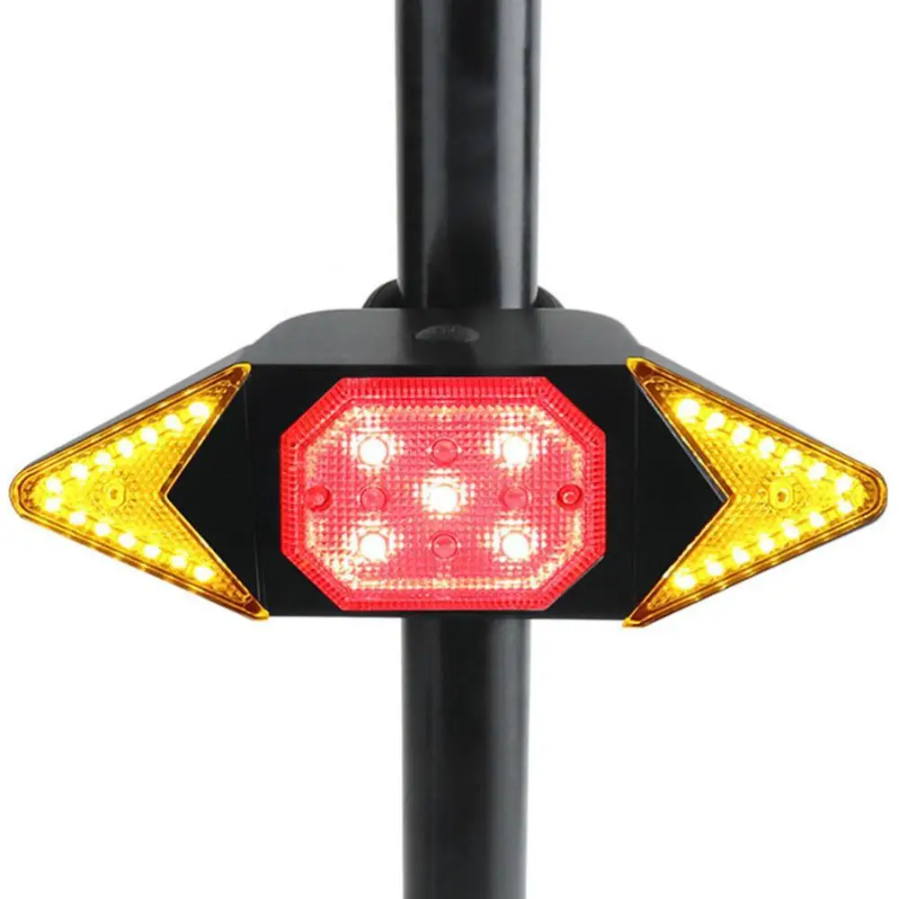 LED USB Rechargeable Turning Signal Cycling Taillight Bicycle Light Remote Control Lamp Bike Left/Right Turn Lights