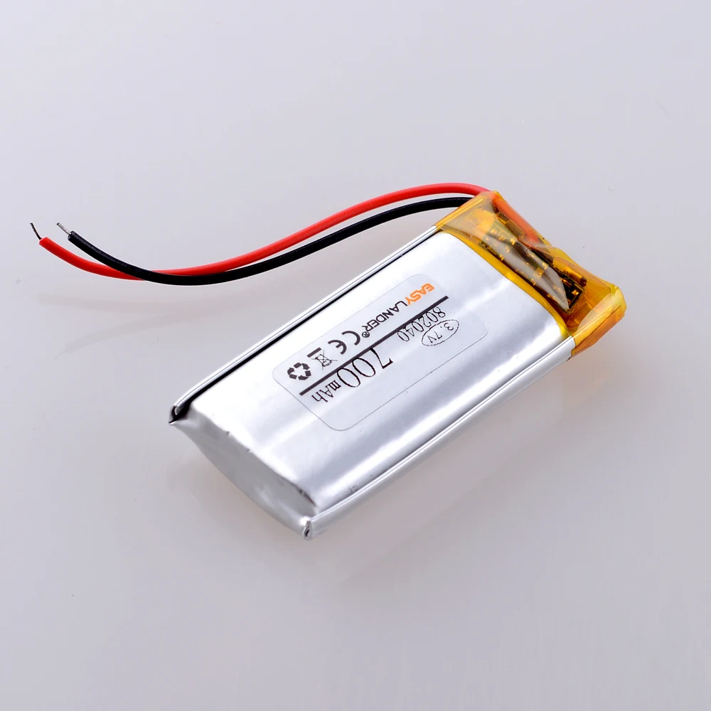 充電式リチウムイオンポリマー電池,082040バッテリー,3.7v,700mah,802040, 1セットあたり10個