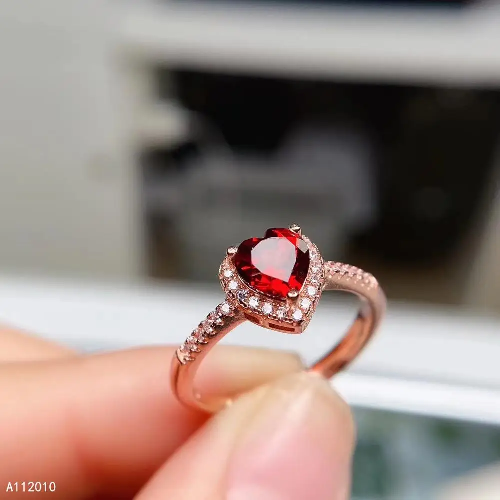 

KJJEAXCMY fine jewelry 925 sterling silver natural Garnet new Woman's Lady girl Female crystal ring Support test hot selling