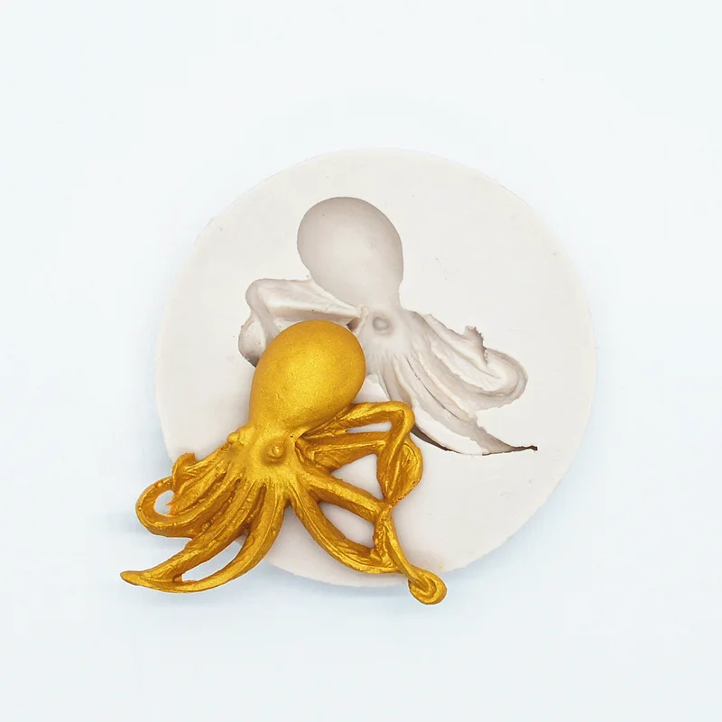 Small Octopus Silicone Resin Molds Kitchen Baking Tools Cake Chocolate Lace Decoration DIY Pastry Dessert Fondant Moulds