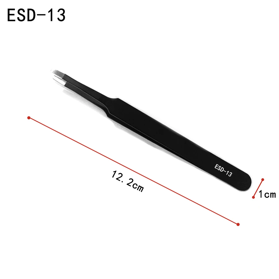 2-teiliges Pinzetten-Set, Gebogen, Edelstahl – ESD-15 Antistatisch, Für Reparaturen