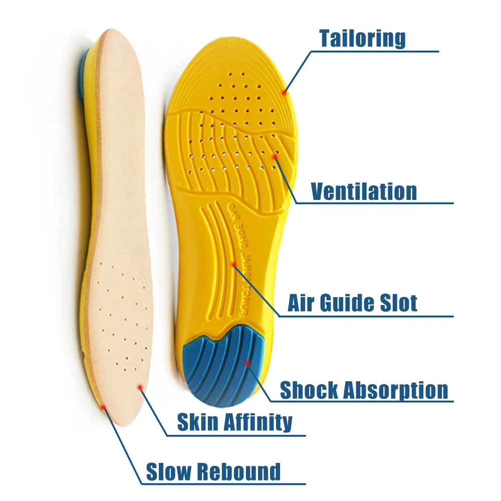 Sportowe wkładki tłumiące wsparcie wysoki łuk wkładki Stretch oddychające stopy podeszwy Pad Orthotic buty do biegania poduszki Unisex wkładki