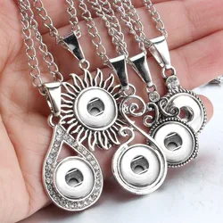 New Snap Button Jewelry Mini 12mm Snap Pendant Necklaces Fit 12mm Snap Buttons Pendant Necklace For Women Gift