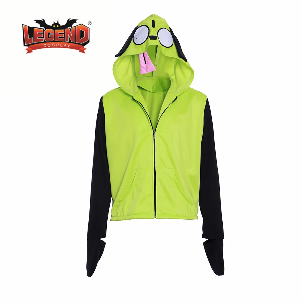 Jaqueta Cosplay Casual masculina, Zim Gir Doom Hoodie, Moletom adulto, Jaqueta com zíper