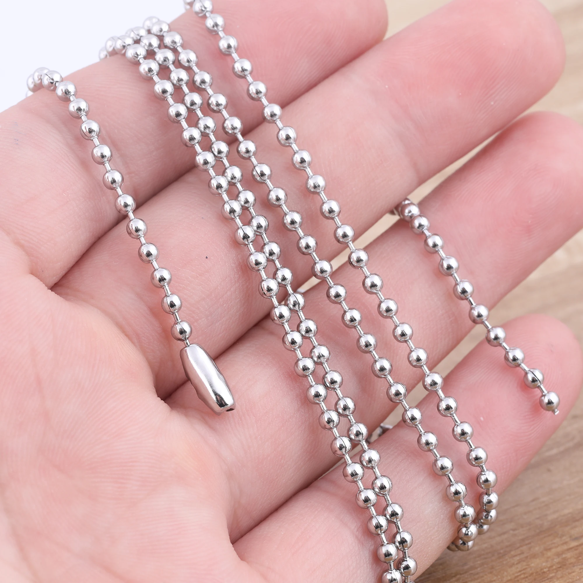 5pcs stainless steel 65cm 2.4mm ball chain diy for charm pendant necklace making accessories