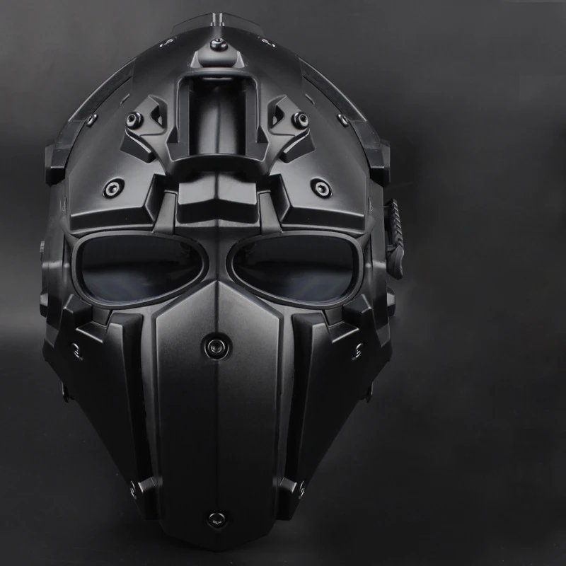 Casco táctico de equitación con máscara integral y protección MOLLE - imagen 3