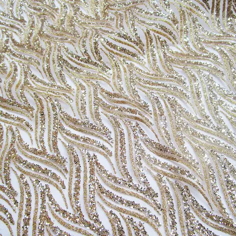 African Glitter Sequins Mesh Fabric Gold Shining Transparent Party Dress,Clothes Printed Tulle Cloth,India Sari Sewing Net Cloth