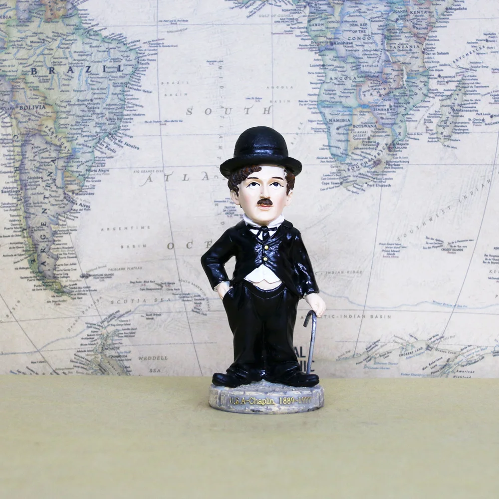 Classic Chaplin World Famous Person Statue USA America Comedy Master Actor Director Figure Model Toys Gift Collect