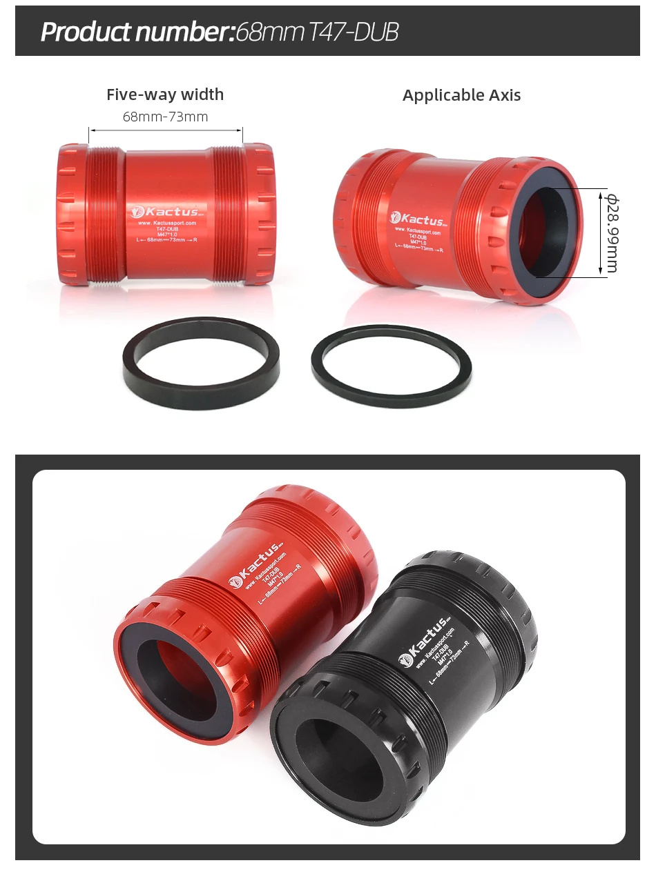 Kactus DUB Tretlager für SRAM DUB Kurbelgarnitur Kettenblatt MTB/Rennrad Teile Keramiklager Pressfit Fahrrad Tretlager – Detail 6