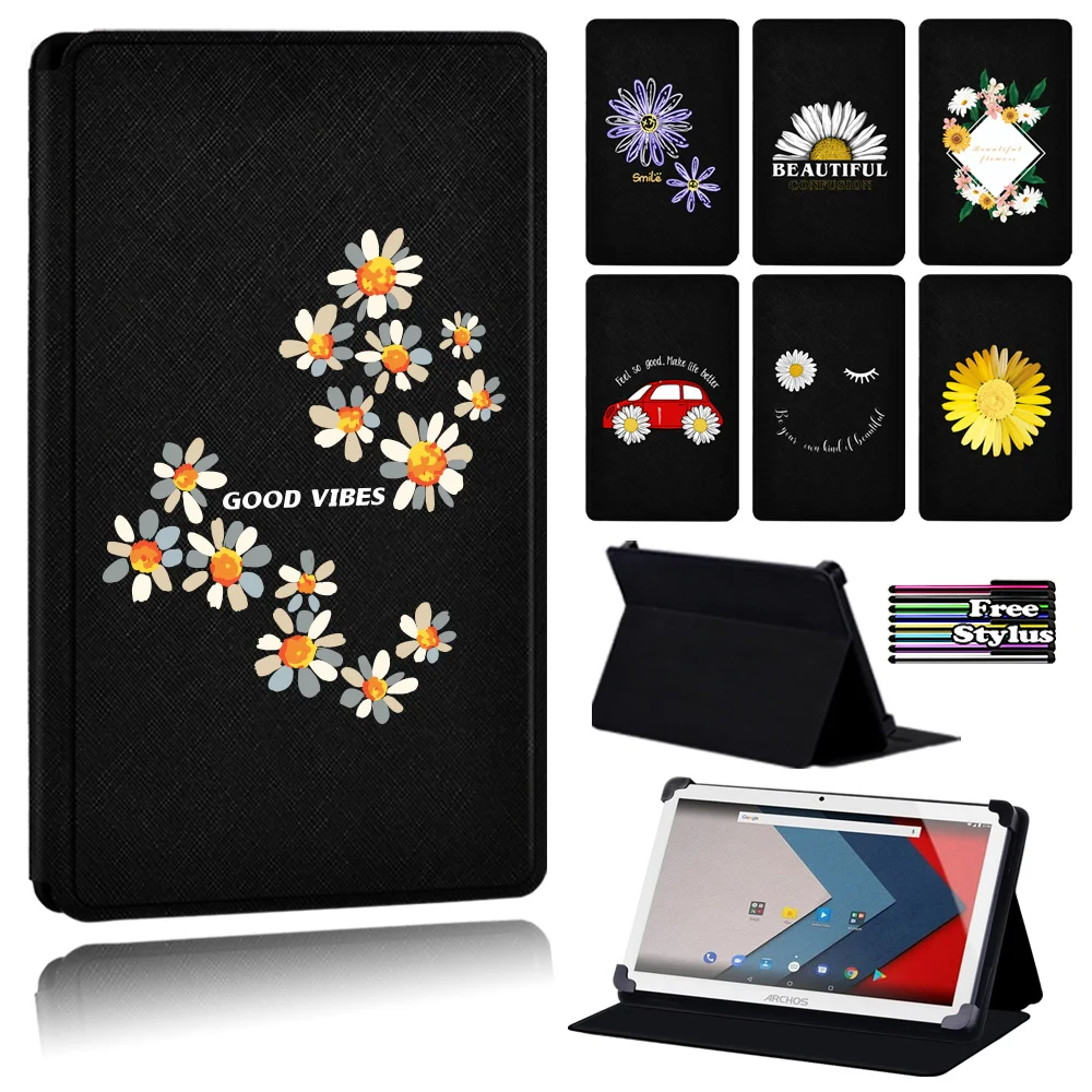 For Archos 101 101b(Oxygen/101d Platinum)/101e Neon/access 101(3g/wifi)/Oxygen 101 S/Archos T80 Anti-fall Daisy Tablet Case+pen