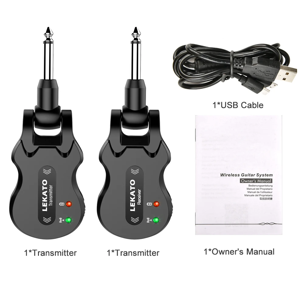 Imagem -05 - Lekato Ws50 5.8ghz Transmissor de Guitarra Receptor Sistema de Guitarra sem Fio Áudio sem Fio Canais Faixa Transmissão Micro Usb