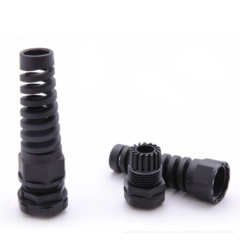 5PCS IP68 waterproof M12 PG7 / PG9 / PG11 cable seal sleeve connector plastic screw stress protector 3-6mm anti-bending