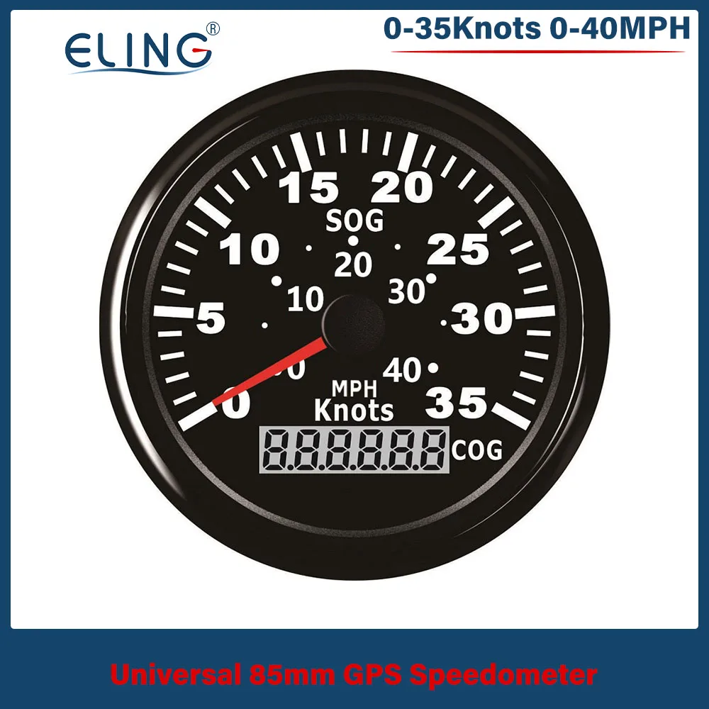 ELING Universal 85mm GPS Speedometer With COG 15Knots 35Knots 70Knots 40MPH 70MPH 85MPH Display Red Backlight For Car Boat