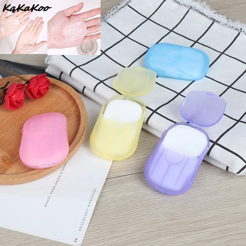 1Box Disposable Soap Paper Travel Soap Paper Washing Hand Bath Clean Scented Slice Sheets Mini Paper Soap