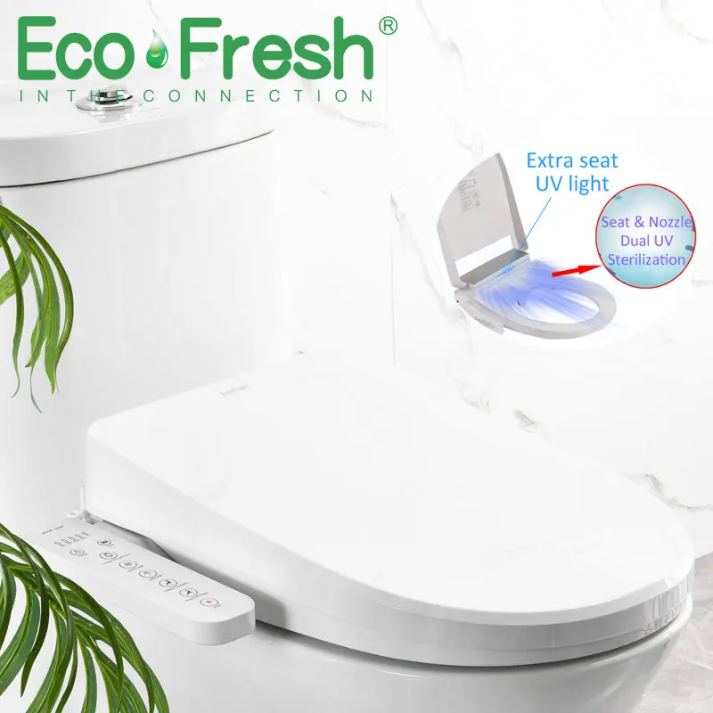 

Ecofresh Smart toilet seat U-shape Electric Bidet Sanitary ware bathroom UV antibacterial automatic wash heated toilet seat