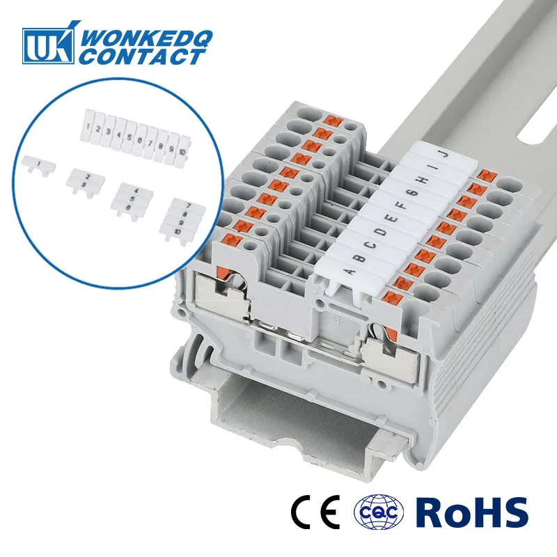 10Pcs ZB3.5 Label For PT1.5 PT 1.5 With Standard Numbering Blank ZB 3.5 DIN Rail Terminal Block Accessories Zack Marker Strips