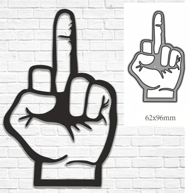 Metal cutting dies cut die mold Middle finger decoration Scrapbook paper craft knife mould blade punch stencils