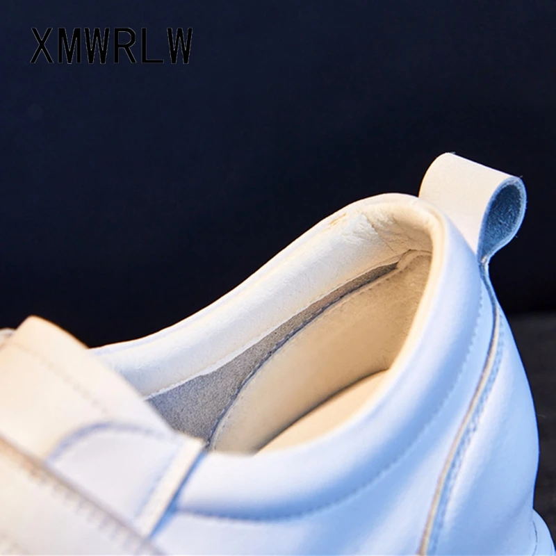 XMWRLW Flat Platform Shoes For Women White Sneakers 2021 Spring Autumn Casual Hook Loop Women Wedges Shoes Ladies Autumn Sneaker