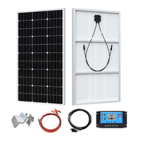 100W 12V PET Solar Panel Kit Aluminum Frame Waterproof 18V 100 W PV Module Monocrystalline Cell For Home Roof RV Off Grid System