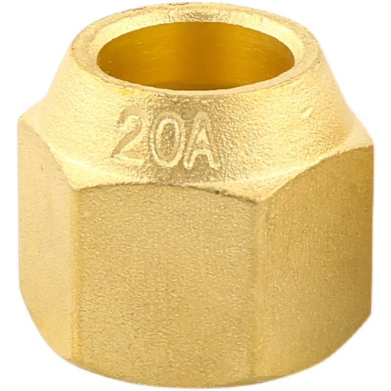 Air Conditioner Copper Nut, Forged Brass Nut Joint, 6.35, 9.52, 12.7, 15.88, 19.05 Inches