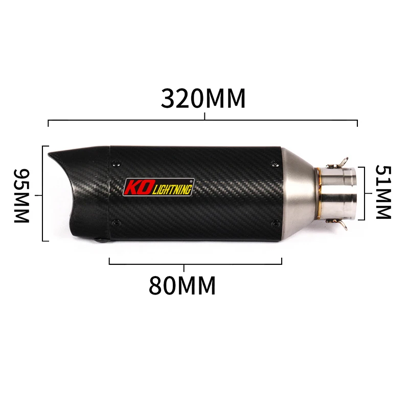 Moto-Modified 320mm 460mm Real Carbon Fiber Or Stainless steel Motorcycle Silencer System for 38-51mm Tail Exhaust Muffler Pipe