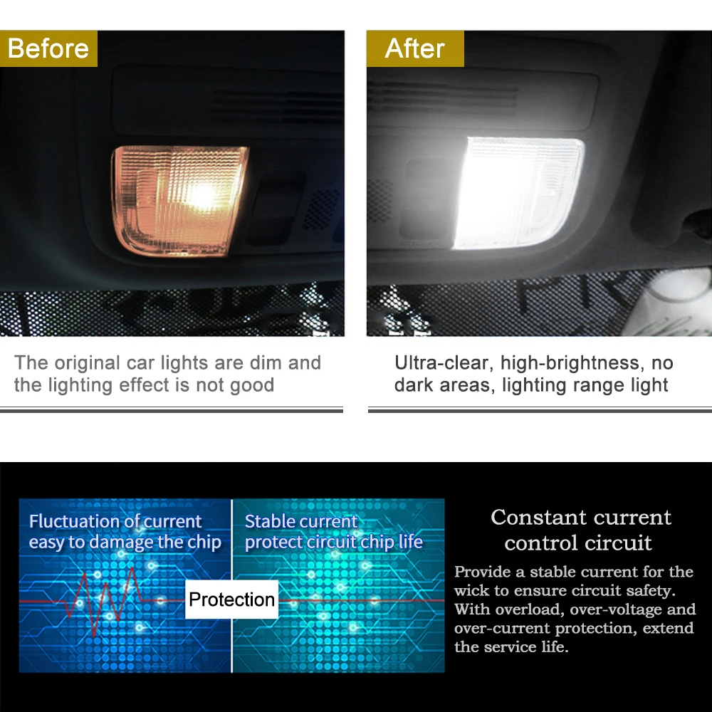 1PC Car Interior Light Purple LED Reading Lights 12V Dome Lamp Aluminum Vehicles Bulb Auto accessories 2025 31mm 36mm 39mm 42mm