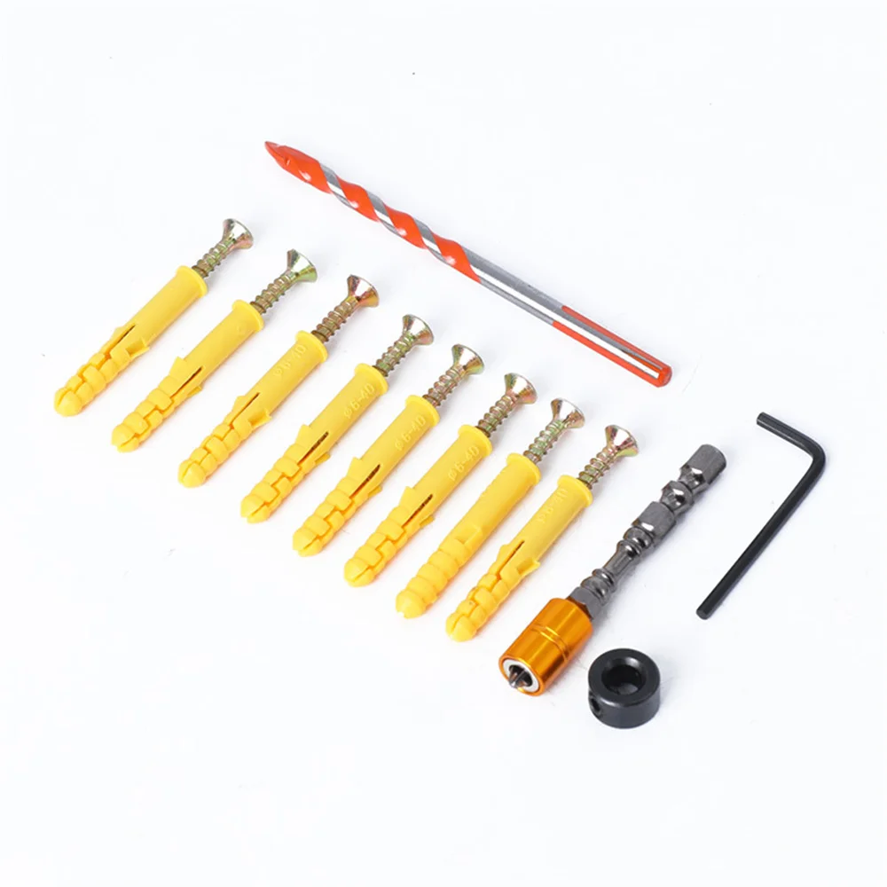 1Set High Quality Wall Hole Hanging Set Combination Triangle Drill Bit Limit Ring Hole Opener Combination Set