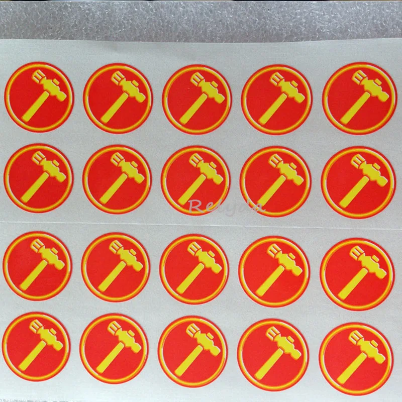 1000pcs 20x20mm Circle Red Color Printed Logo Tape Product Brand Marker Mark Glossy Label Packages Stickers Carton Seal Tag