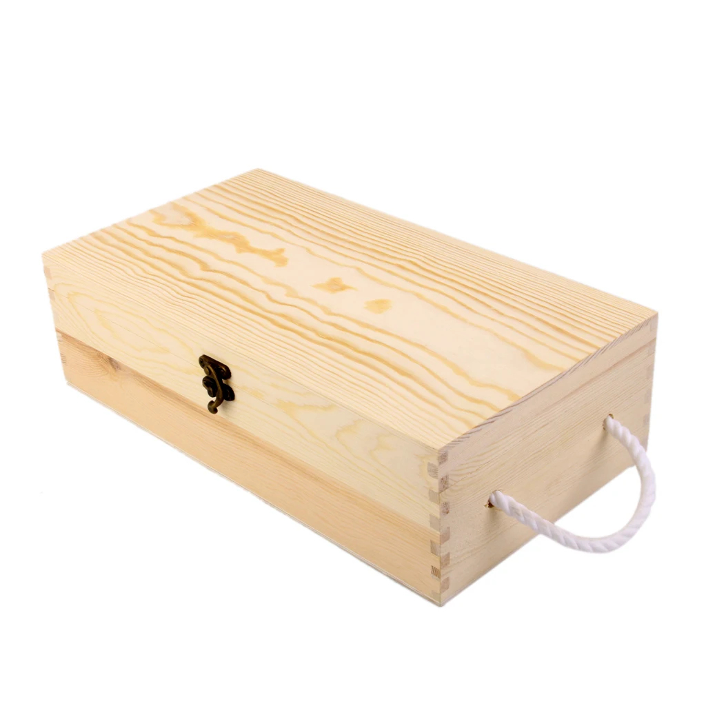 Caja de vino de madera para 2 botellas, caja de embalaje, 35x19x10cm