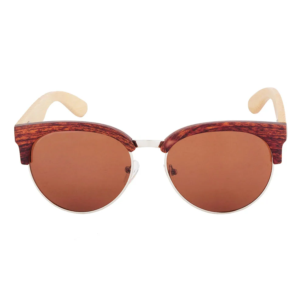 LONSY-gafas de sol de madera de bambú para hombre y mujer, lentes de sol deportivas de diseño de marca, con espejo polarizado, estilo Retro