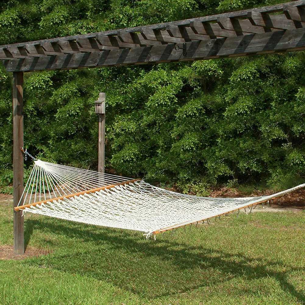 HOT SALES!!! Outdoor Travel Wooden Stick Cotton Rope Hammock Swing Hanging Sleep Bed Netting Wholesale Dropshipping