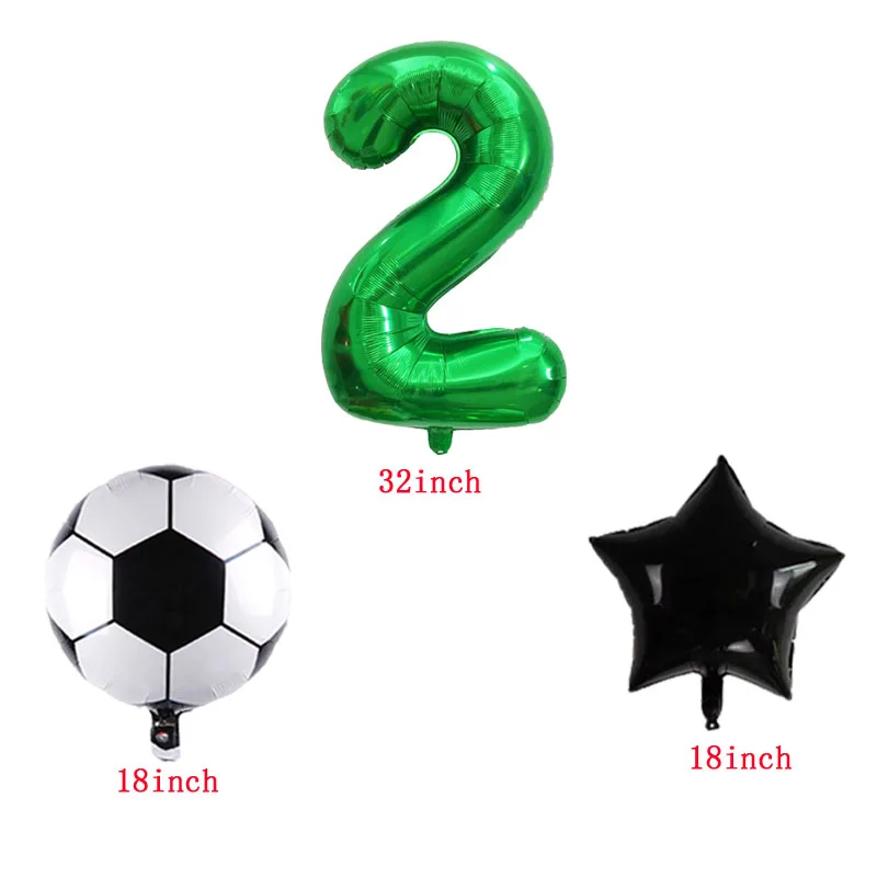 32inch Green Digit Number Globos Football Helium Balloons Trophy Balloon Children\'s Gifts Birthday Party Decorations Kids