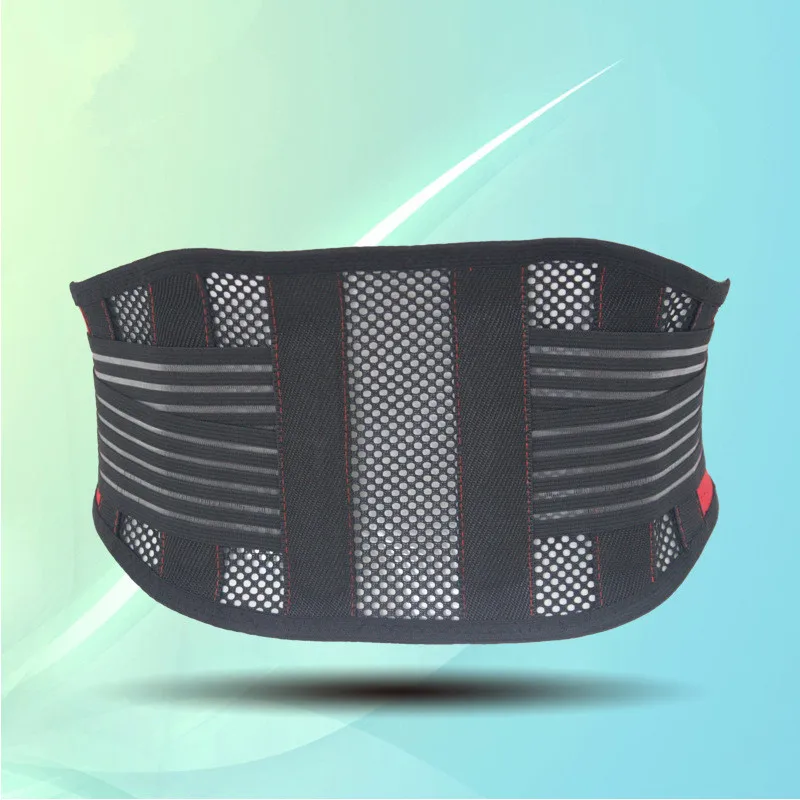 TJ-TingJun New Belts Steel Lumbar Support Girdle High Elastic Breathable Mesh Health Care With Steel Waist Support Brace   Belts