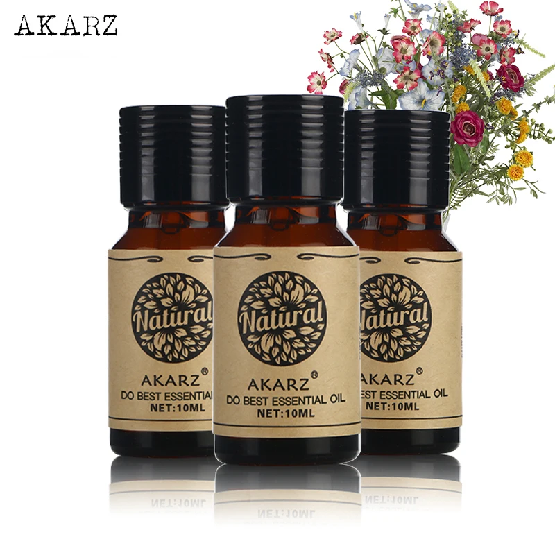 AKARZ Neroli Helichrysum Ambergris essential oil sets    For Skin Body Care Aromatherapy Massage Spa 10ml*3