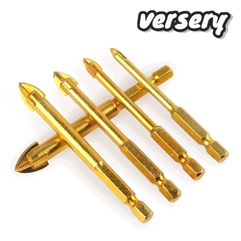 Versery 5/6/8/10/12mm Hex Shank Tile Bits Glass Ceramic Concrete Hole Opener saw Tungsten Carbide Alloy Triangle Drill