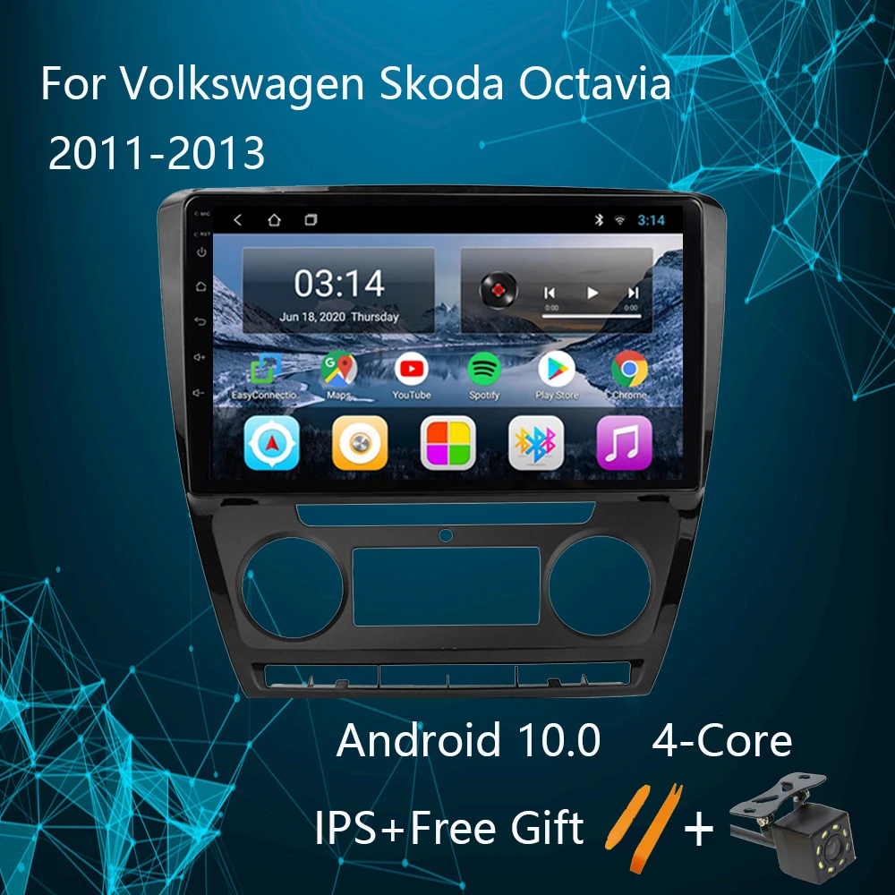 

Автомагнитола на Android 10 для Volkswagen, Skoda Octavia 2, A5 2011-2013, мультимедийный видеоплеер, навигация GPS, 2 Din, стерео, DVD, Carplay