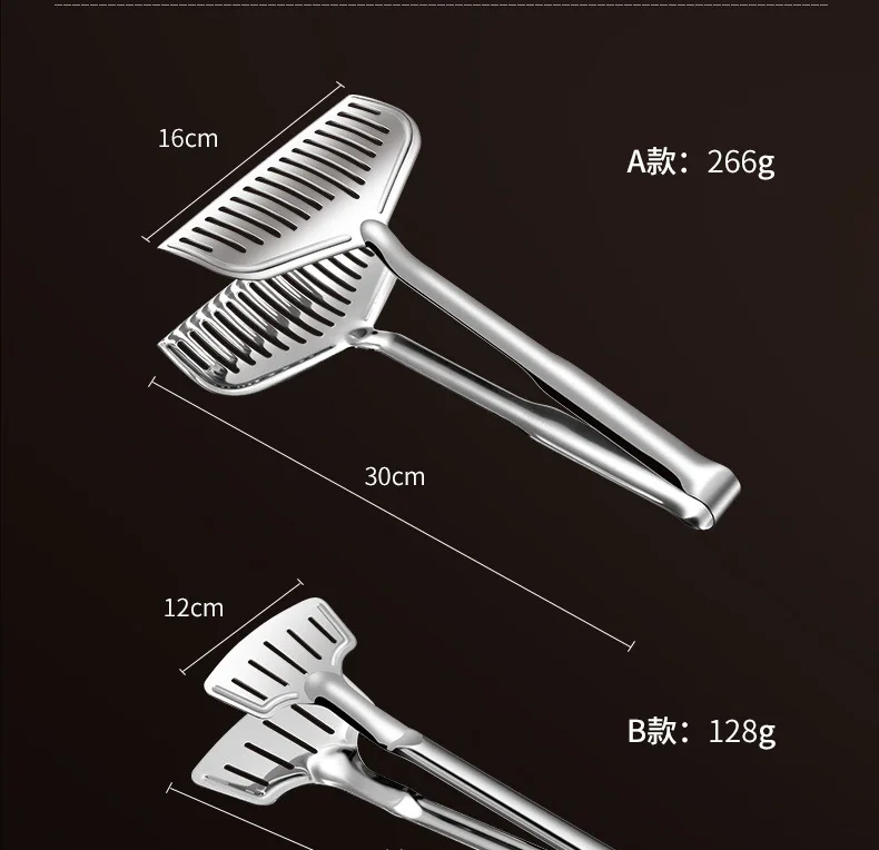 Pinze Da Cucina In Acciaio Inox – 2 Pezzi Da 30 Cm – Professionali, Punte Dritte E Arrotondate – Per Griglia, Carne, Pesce, Antiscivolo - 4