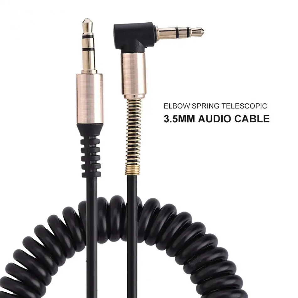 3. Cavo Aux a 5 Jack cavo Audio a molla per auto da 3.5mm jack placcato in oro cavi per altoparlanti da maschio a maschio per altoparlante per cuffie