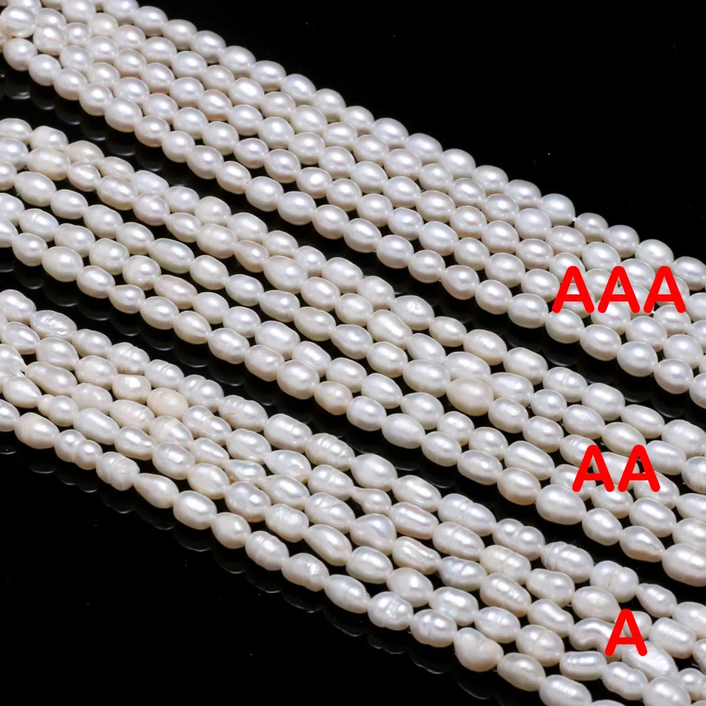 Natural Freshwater Pearl Beads High Quality Rice Shape Punch Loose Beads for DIY Elegant Necklace Bracelet Jewelry Making