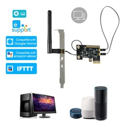 eWeLink WiFi Smart Switch Module Mini PCI-e Desktop PC Remote Control WiFi Switch Card APP Control Turn On/OFF Alexa Google home