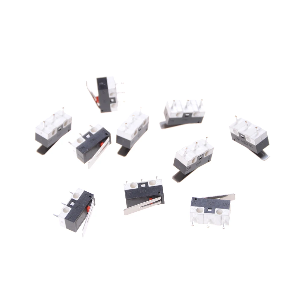 Good Quality 10PCS KW10 3 Pin Long Hinge Lever Momentary SPDT Mini Micro Switch AC 125V 1A 12 X 6 X 13mm