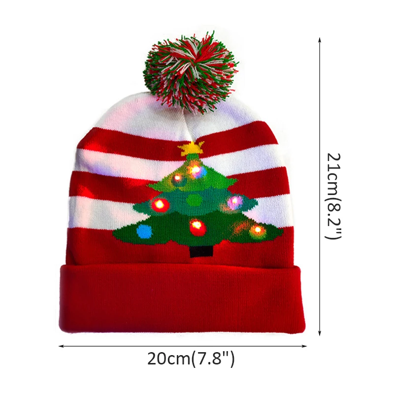 Christmas Hats With Led Light Christmas Light Up Sweater Knitted Beanie Xmas Hat for Adults Kids New Year\'s Christmas Decor 2022