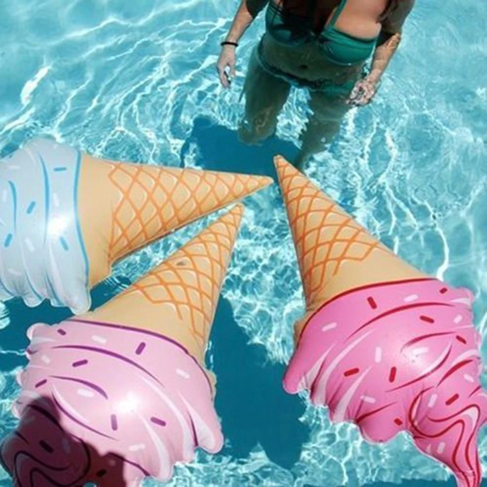 Summer Outdoor Creative Floats Cute Giant Inflatable Ice Cream Swim Ring Lounger Pool Party Swimming Pool Floats for Adults