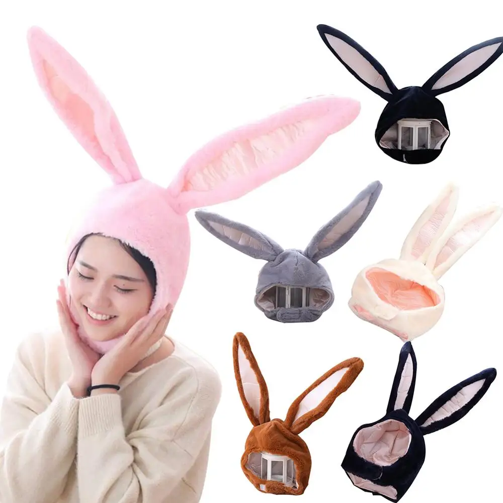 Bunny Ears Hat Bunny Hat Hood Hat With Earflaps Halloween Party Cosplay Women Girls Long Cap Plush Rabbit Ears Rabbit Hat