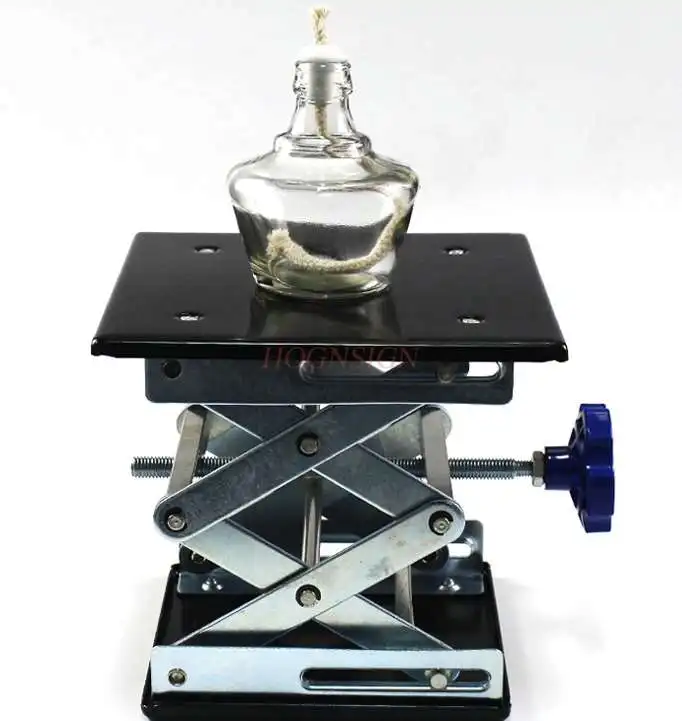 

Laboratory small lifting platform 18x18 / 15x15cm manual metal alcohol lamp lifting platform physical chemistry biology teaching
