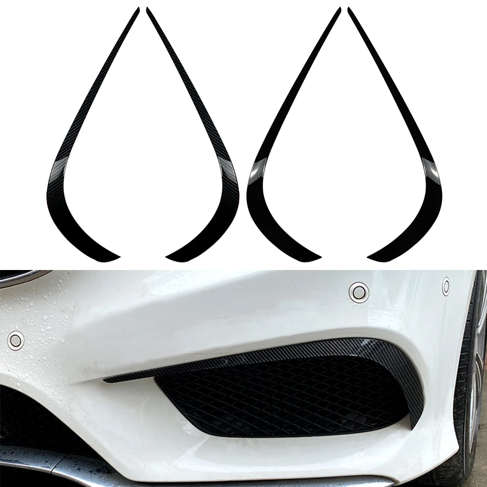 2Pcs Car ABS Front Bumper Lip Splitter Spoiler Decorative Trim For Mercedes-Benz AMG E-Class W212 Facelift 2013 2014 2015 2016