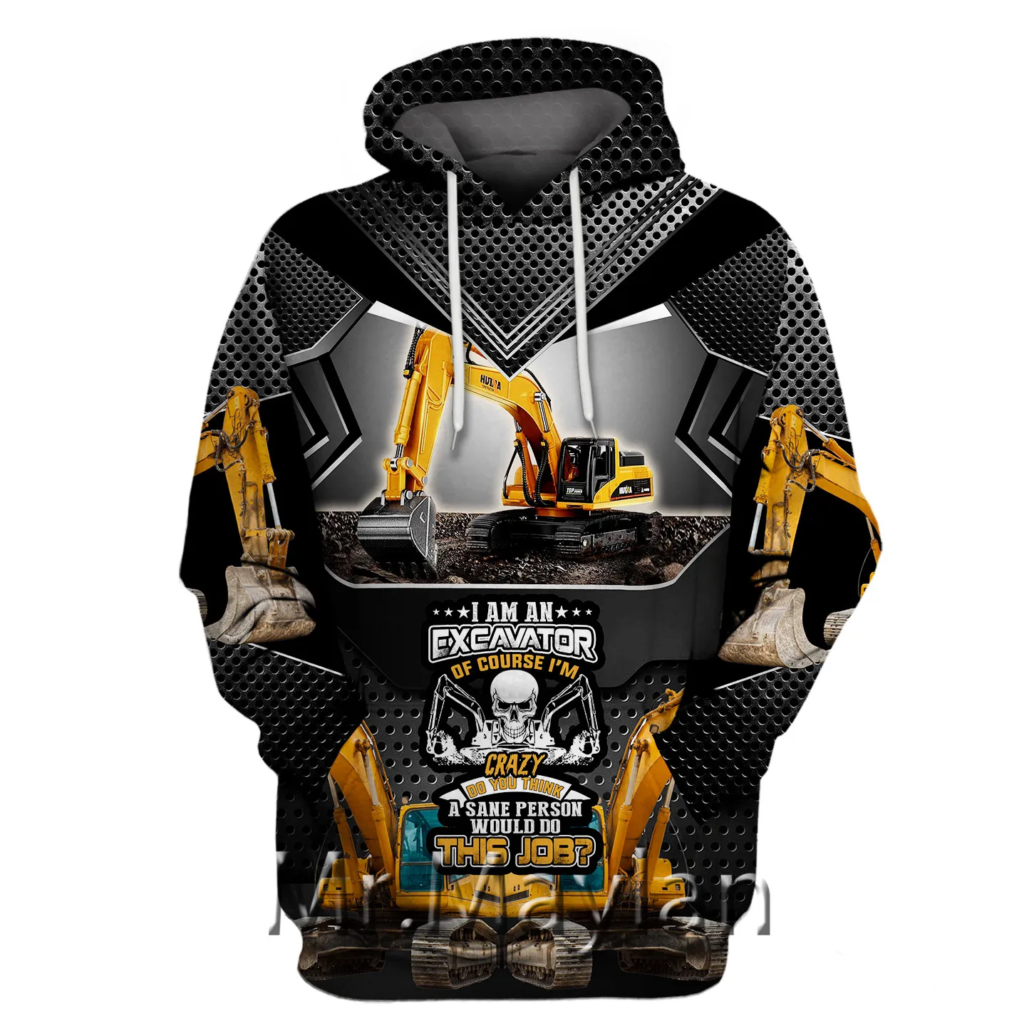 Excavator 3D Printed Metal Armor Hoodie men/women Hoodies Casual Sweatshirts Unisex Streetwear Jacket Boys Coat ropa hombre 5XL